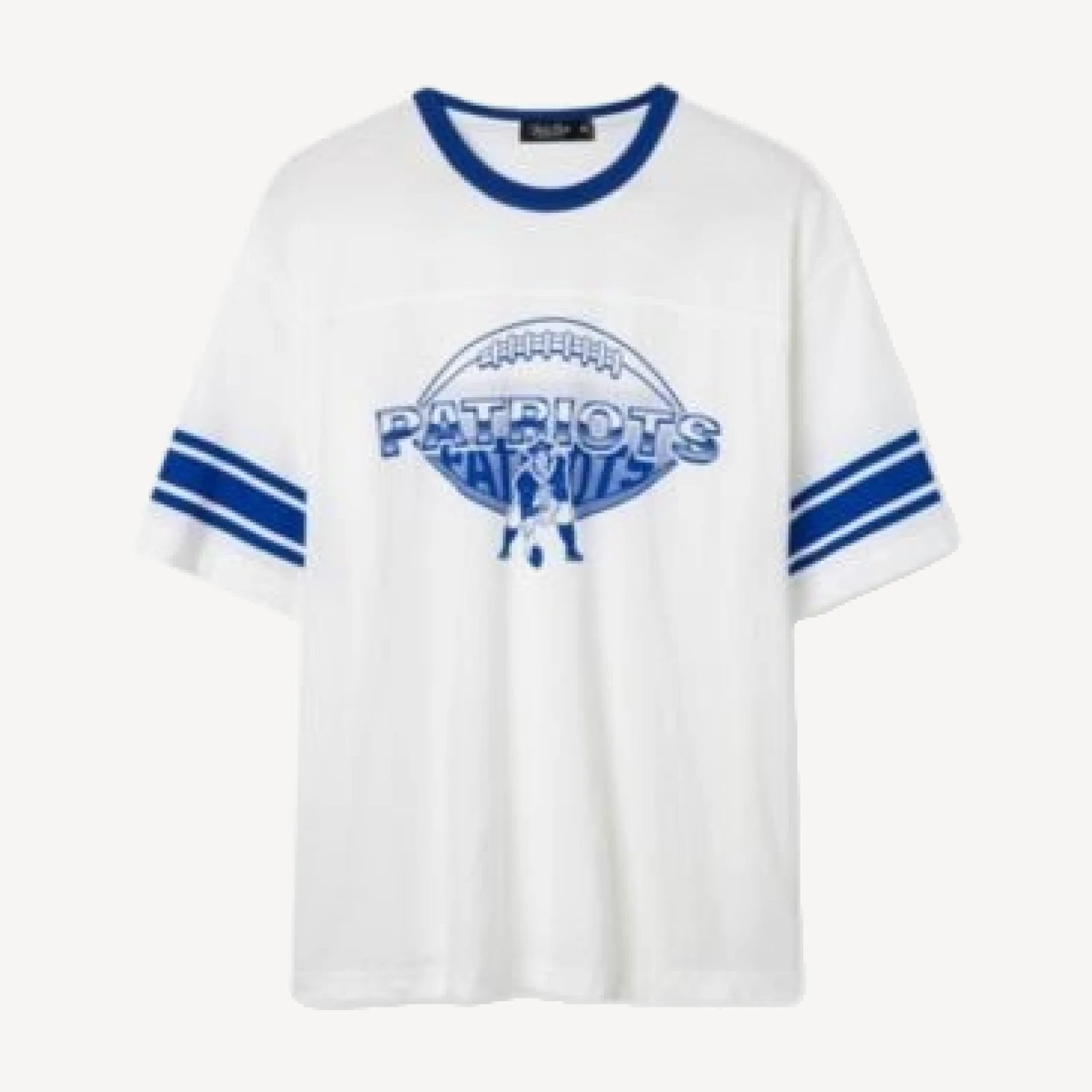 Junk Food Clothing Unisex Nfl New England Patriots Oversized Striped Ringer Tee