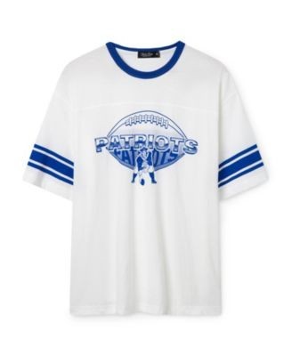 Junk Food Clothing Unisex Nfl New England Patriots Oversized Striped Ringer Tee