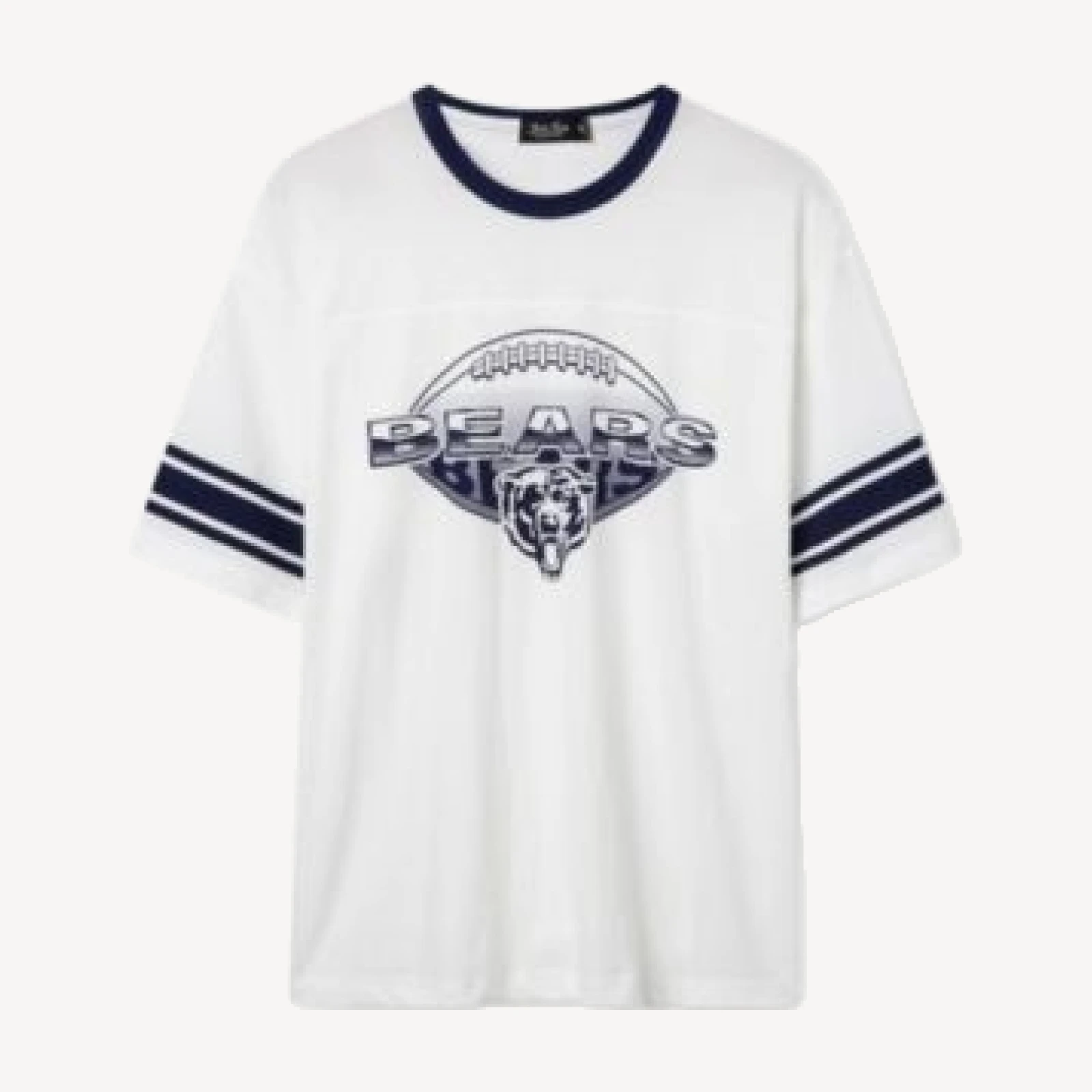 Junk Food Clothing Unisex Nfl Chicago Bears Oversized Striped Ringer Tee
