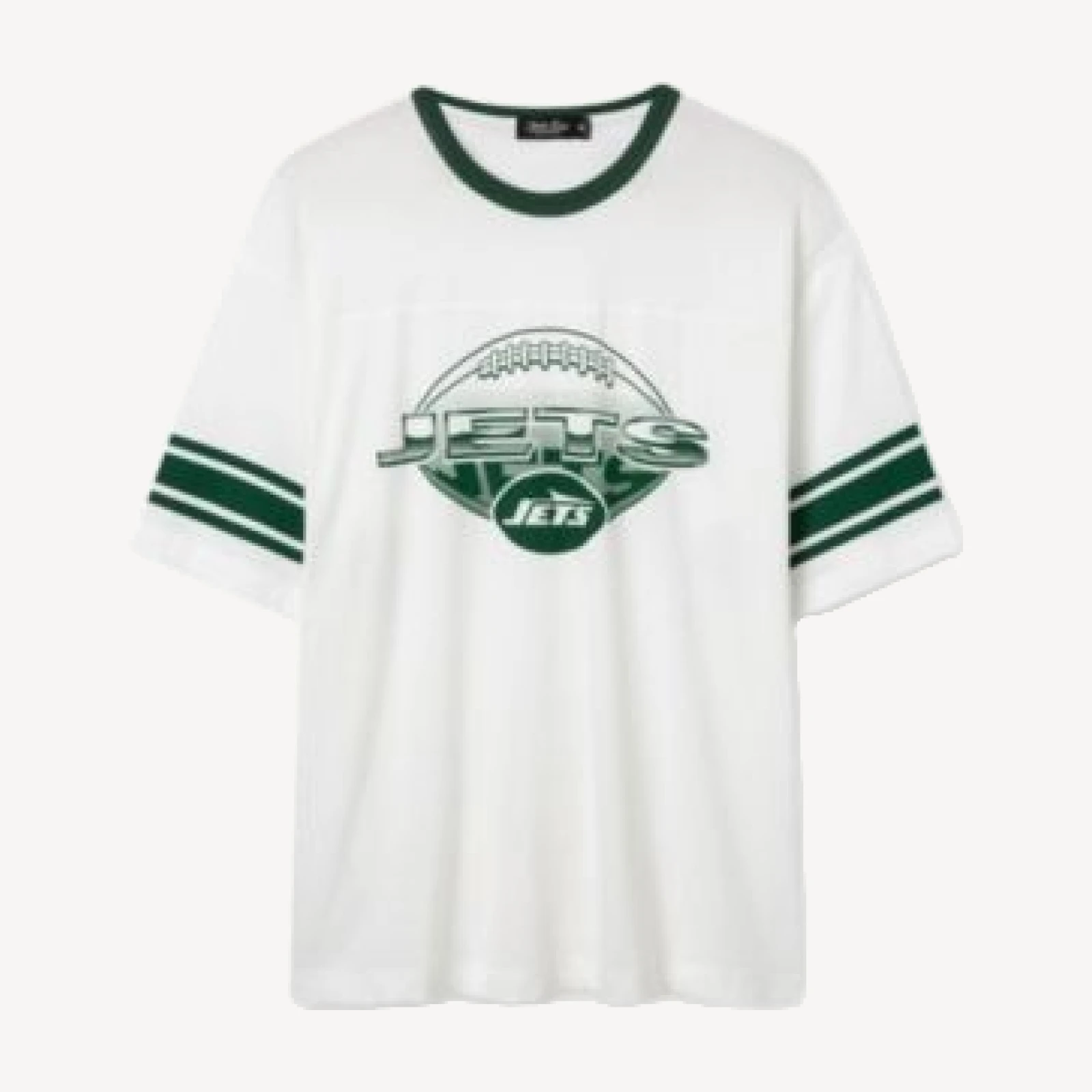 Junk Food Clothing Unisex Nfl New York Jets Oversized Striped Ringer Tee