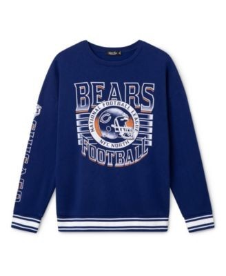 Junk Food Clothing Unisex Chicago Bears Striped Rib Crew Fleece Sweatshirt