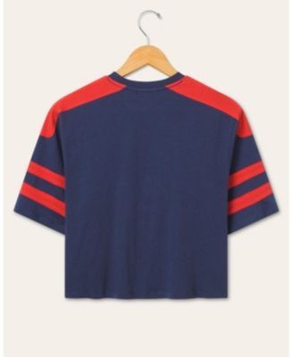 Junk Food Clothing Women's Houston Texans Bling Striped Crop Tee