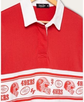 Junk Food Clothing Women's San Francisco 49ers Helmet Rugby Shirt, photo 2