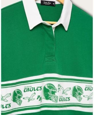 Junk Food Clothing Women's Philadelphia Eagles Helmet Rugby Shirt