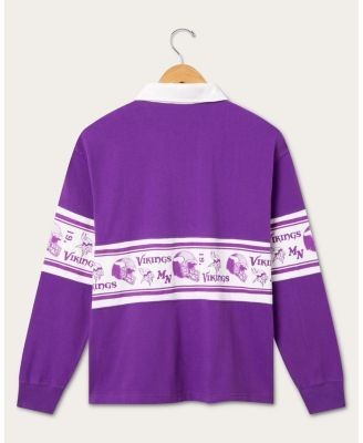 Junk Food Clothing Women's Minnesota Vikings Helmet Rugby Shirt