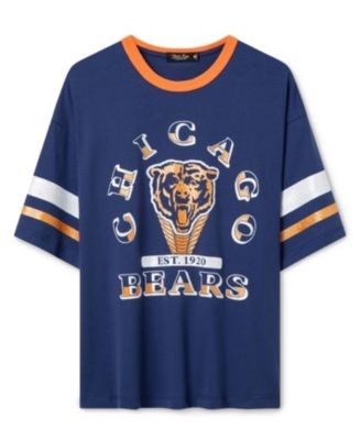 Junk Food Clothing Women's Chicago Bears Glitter Boxy Ringer