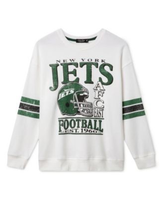 Junk Food Clothing Women's New York Jets Oversized Striped Fleece