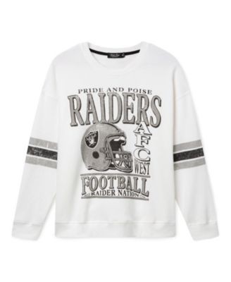Junk Food Clothing Women's Las Vegas Raiders Oversized Striped Fleece