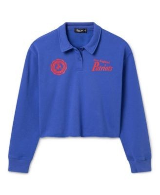 Junk Food Clothing Women's New England Patriots Polo Crop Fleece