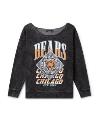 Junk Food Clothing Women's Nfl Chicago Bears Off Shoulder Cropped Fleece