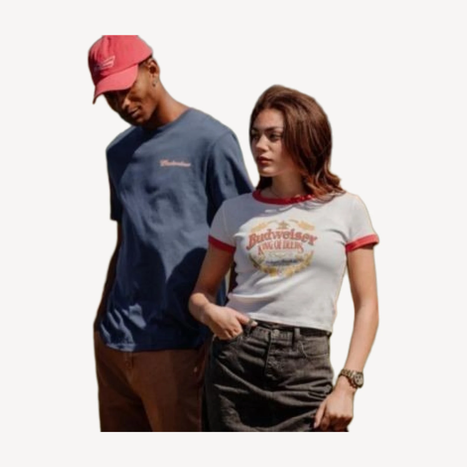 Junk Food Clothing Women's Budweiser Ringer Baby Tee