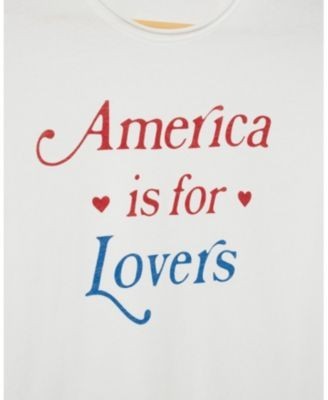 Junk Food Clothing Women's America is for Lovers Vintage Baby Tee