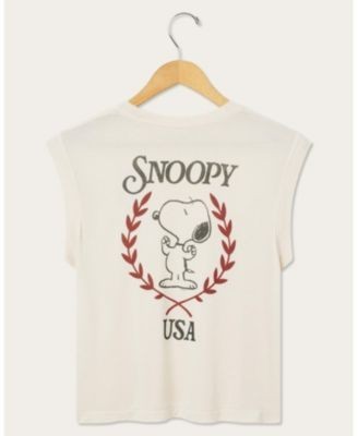 Junk Food Clothing Women's Snoopy Usa Vintage Tissue Tank