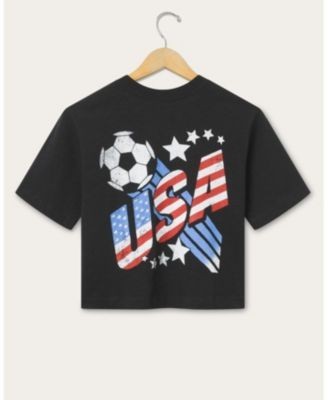 Junk Food Clothing Women's Usa Soccer Mock Neck Crop Tee