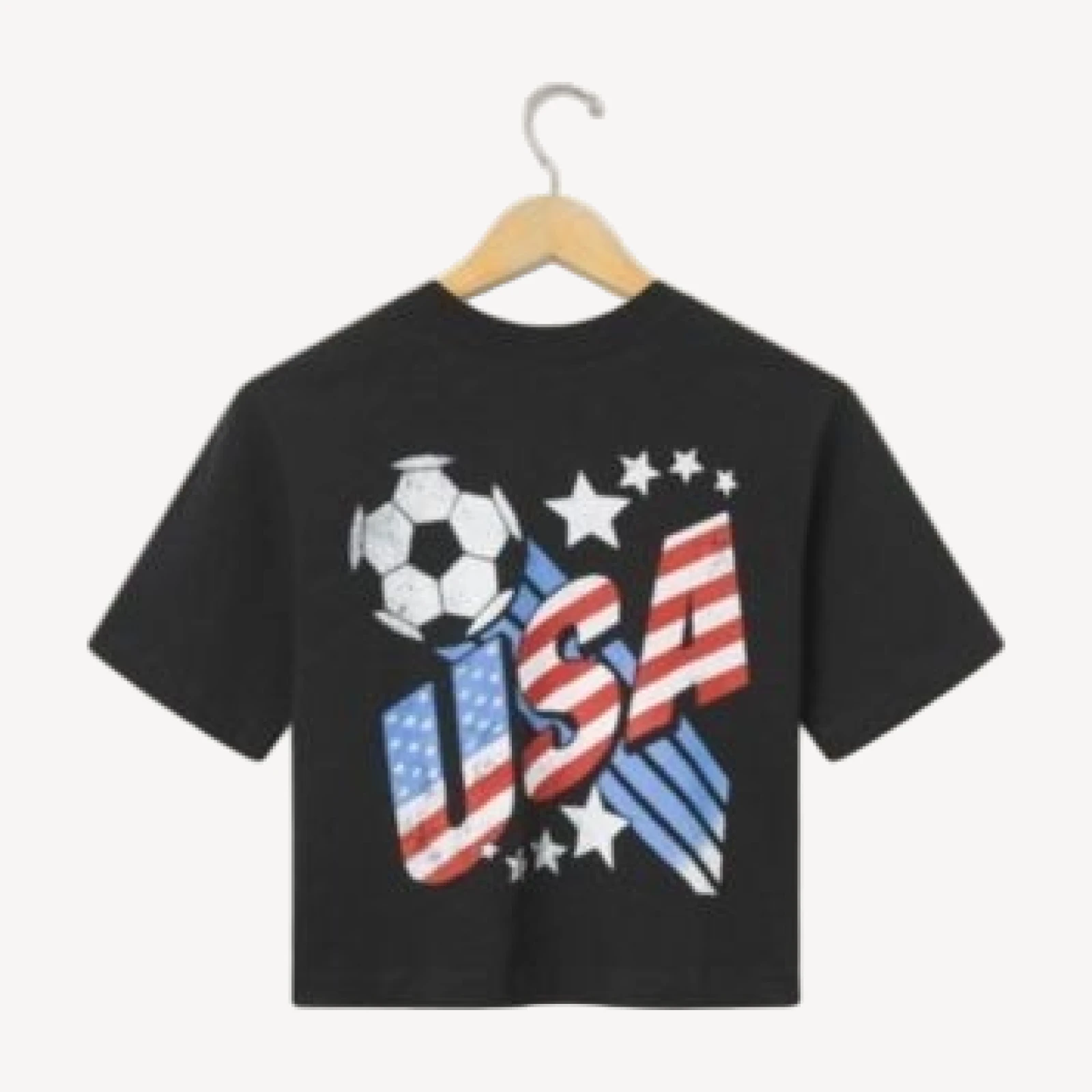 Junk Food Clothing Women's Usa Soccer Mock Neck Crop Tee