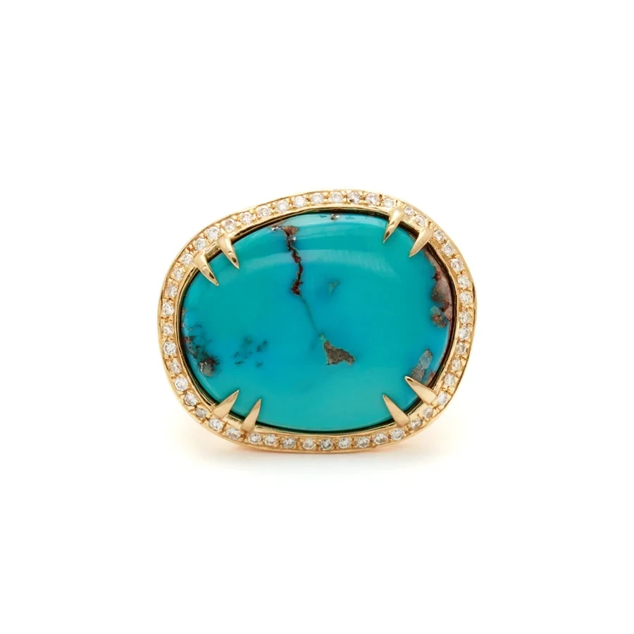 Anna Sheffield x Hayward Luna Ring - 18k Yellow Gold & White Diamonds