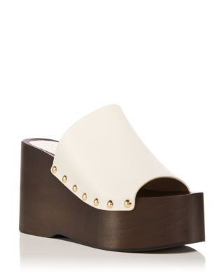 Stuart Weitzman Women's Kate Clog Wedge Slides