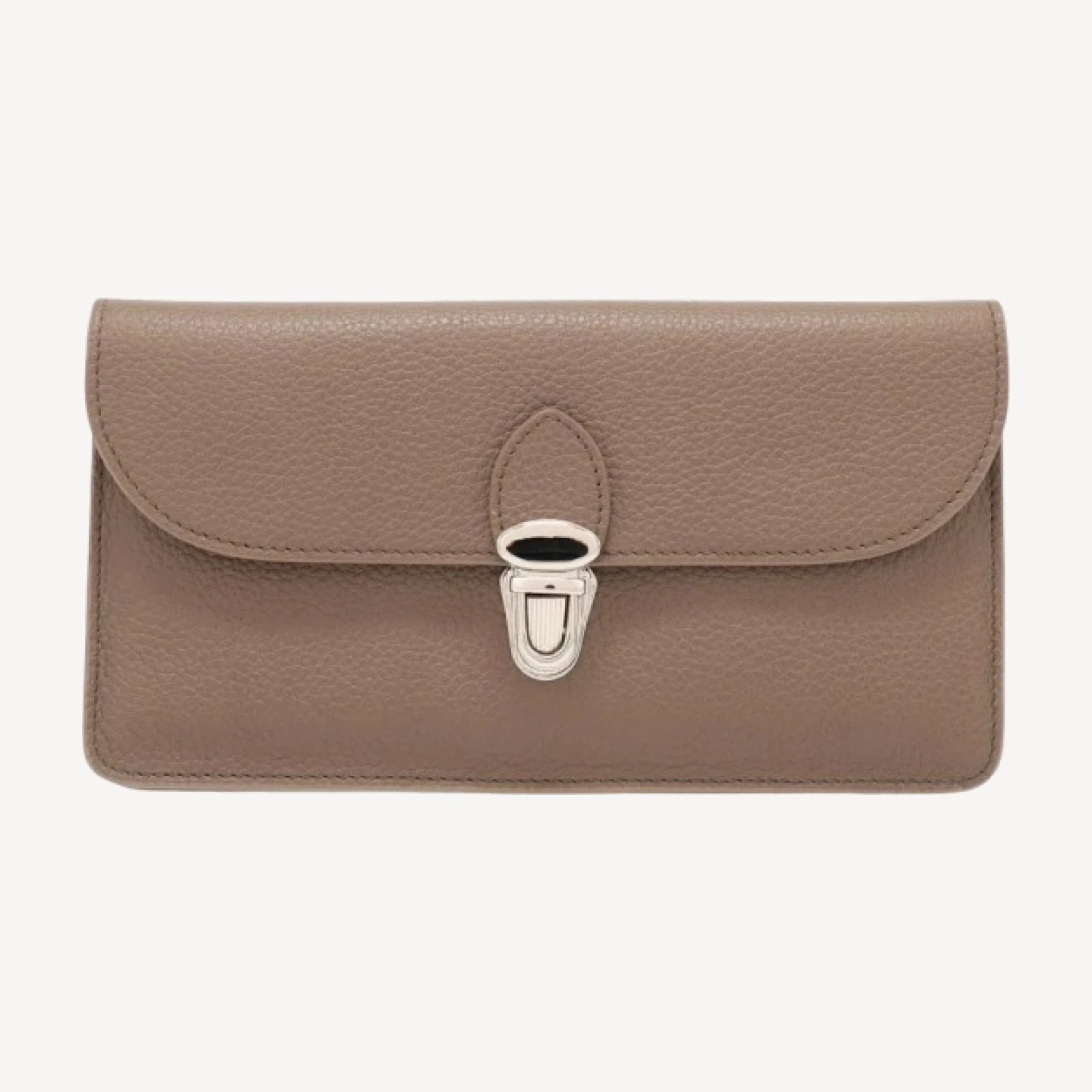 The Large Push Lock Purse - Taupe Celtic