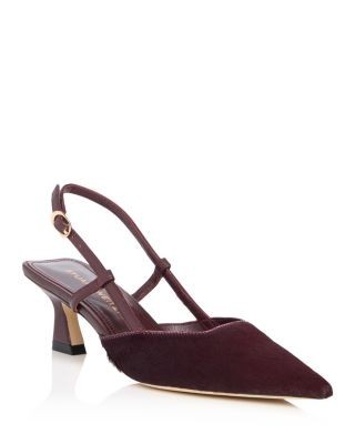 Stuart Weitzman Women's Vinnie Calf Hair Slingback Pumps