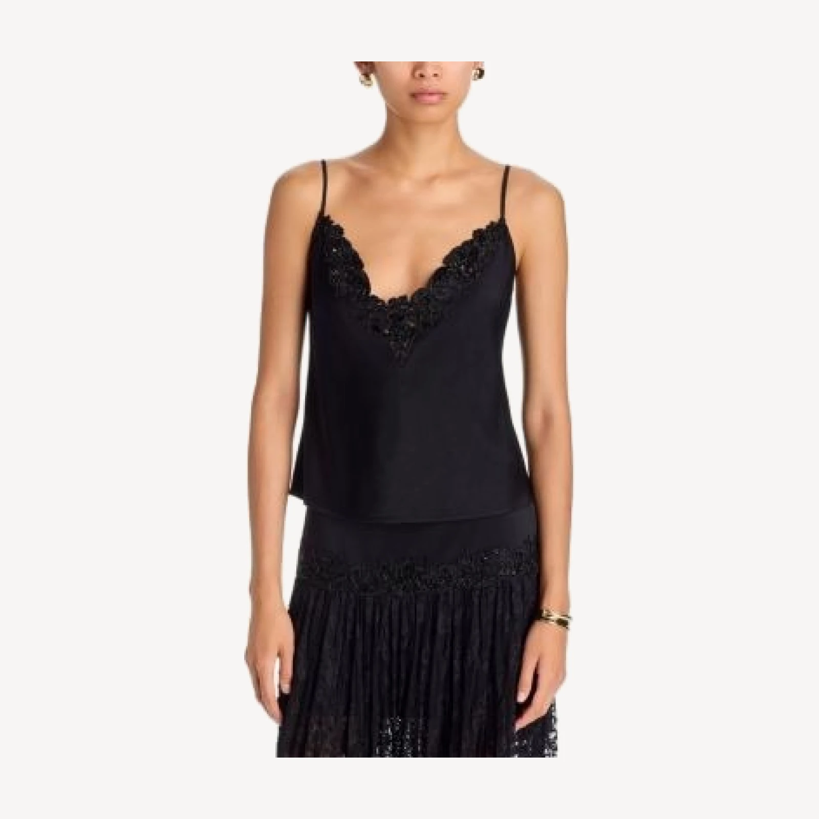 Kobi Halperin Camille Lace Trim Satin Camisole