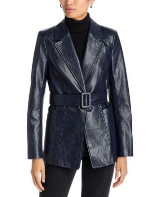 Kobi Halperin Colleen Faux Leather Belted Blazer