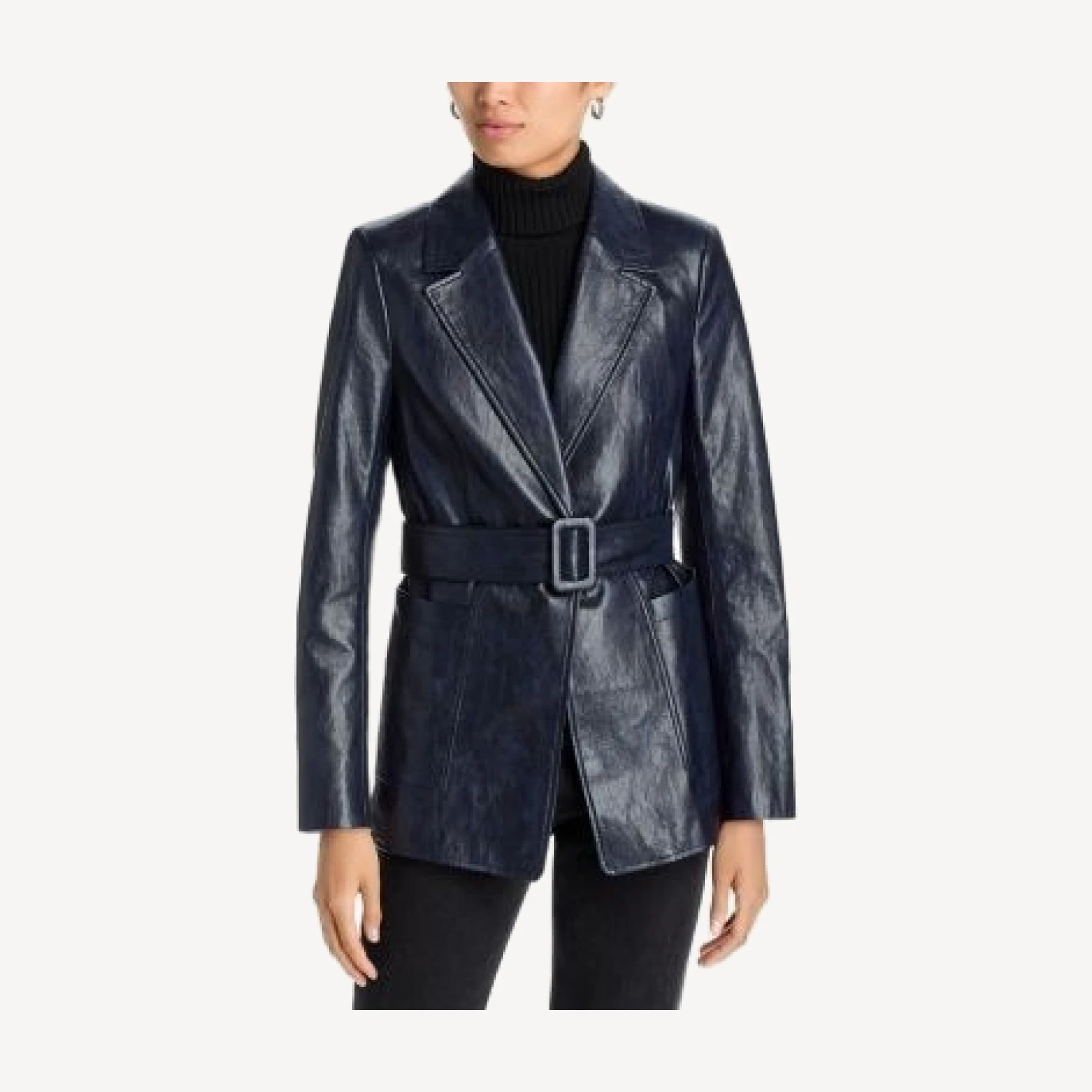 Kobi Halperin Colleen Faux Leather Belted Blazer