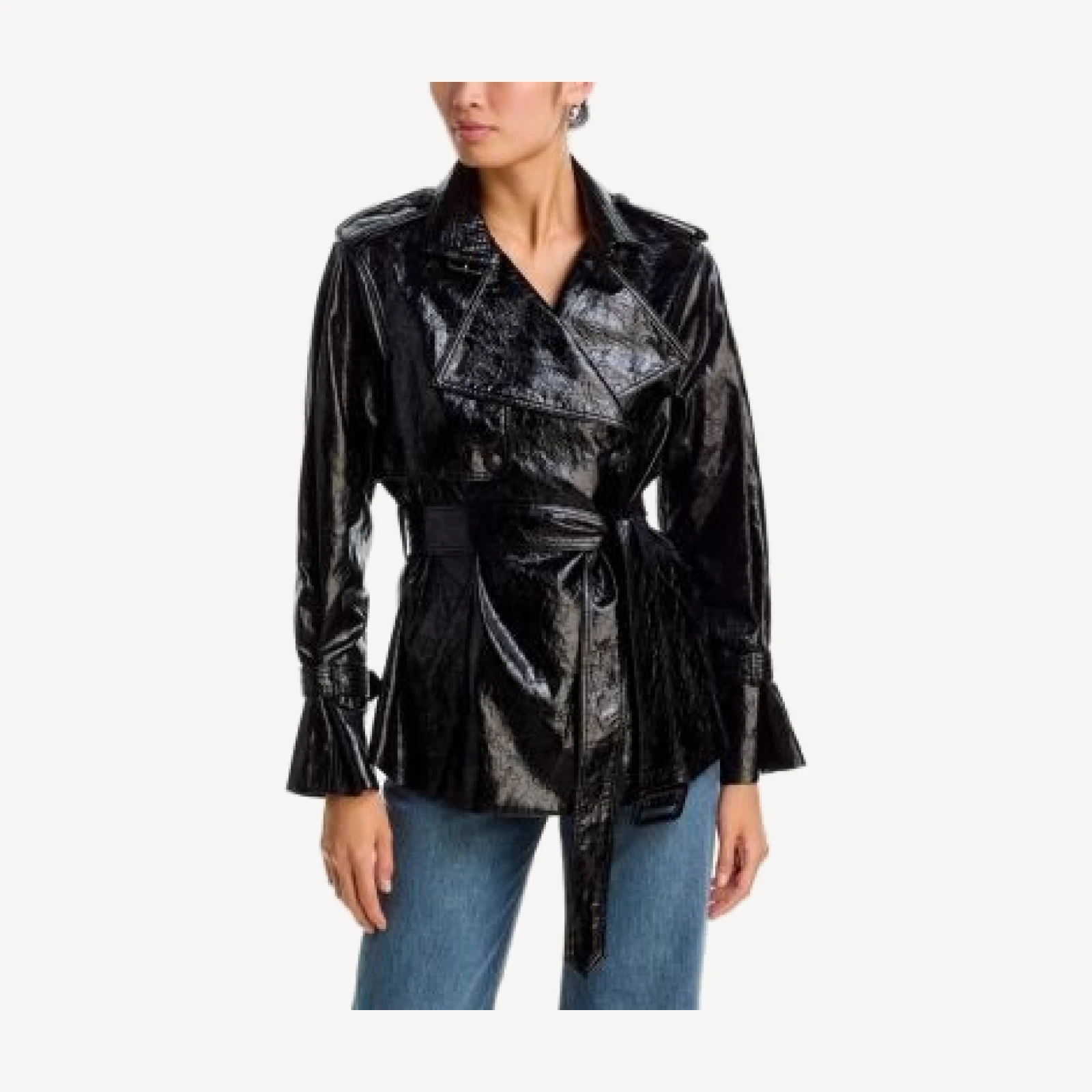 Kobi Halperin Anabelle Faux Leather Belted Jacket