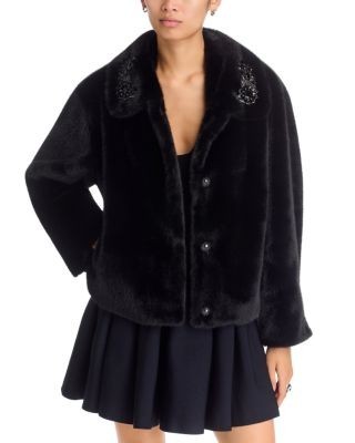 Kobi Halperin Tami Embellished Faux Fur Coat