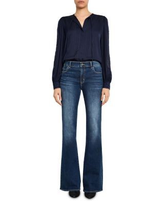 Kobi Halperin Shay Silk Stretch Lace Panel Blouse