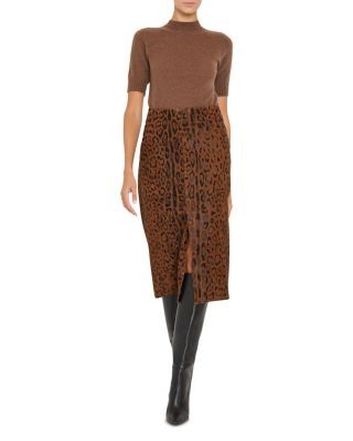 Kobi Halperin Melissa Leopard Suede Skirt