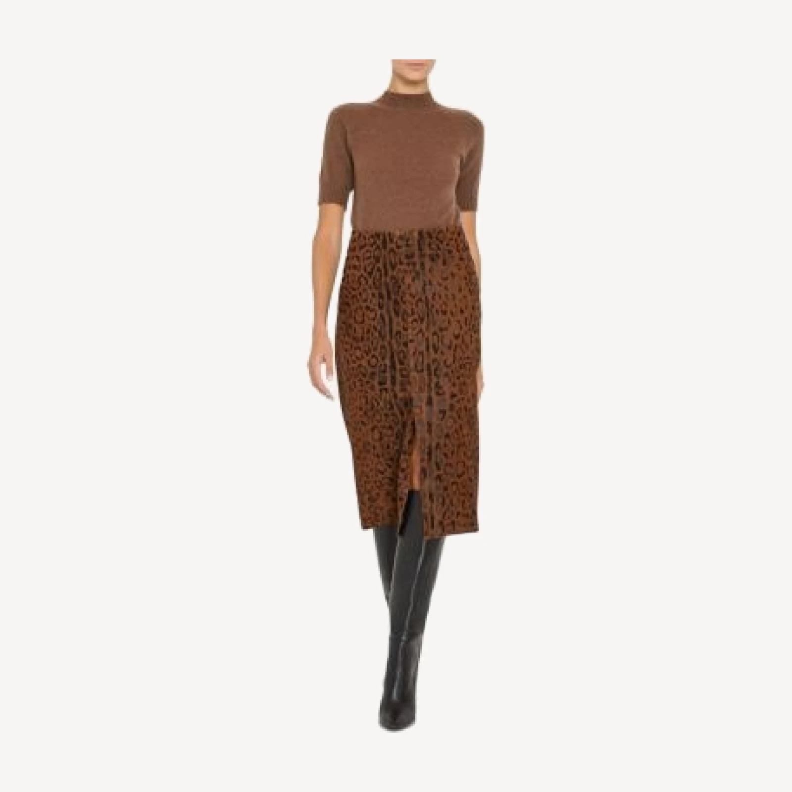 Kobi Halperin Melissa Leopard Suede Skirt
