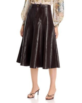 Kobi Halperin Ellen Faux Leather Midi Skirt