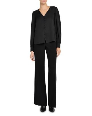 Kobi Halperin Maren Silk Stretch V Neck Blouse