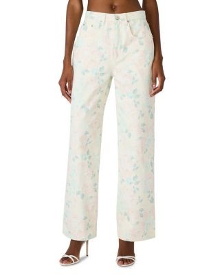 Steve Madden Sydnee High Rise Wide Leg Jeans in Peach Beige