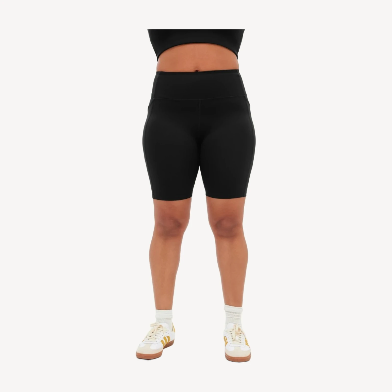 Black High-Rise Pocket Bike Short