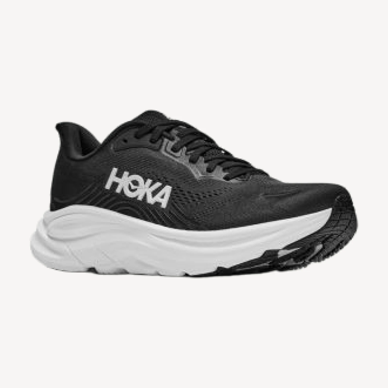Hoka Women's Clifton 11 Wide Sneakers in Black/White