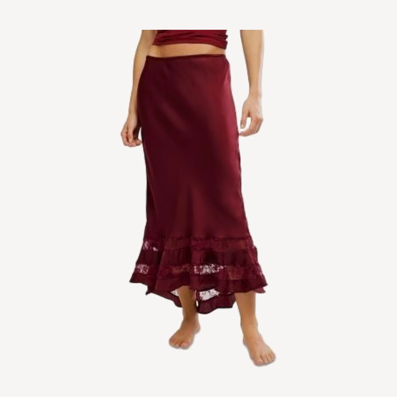 Free People Long Lost Lover Slip Skirt