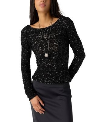 Free People Leading The Way Draped Sequin Top