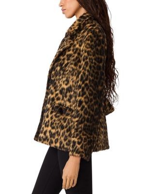 Steve Madden Madley Faux Fur Notch Collar Jacket
