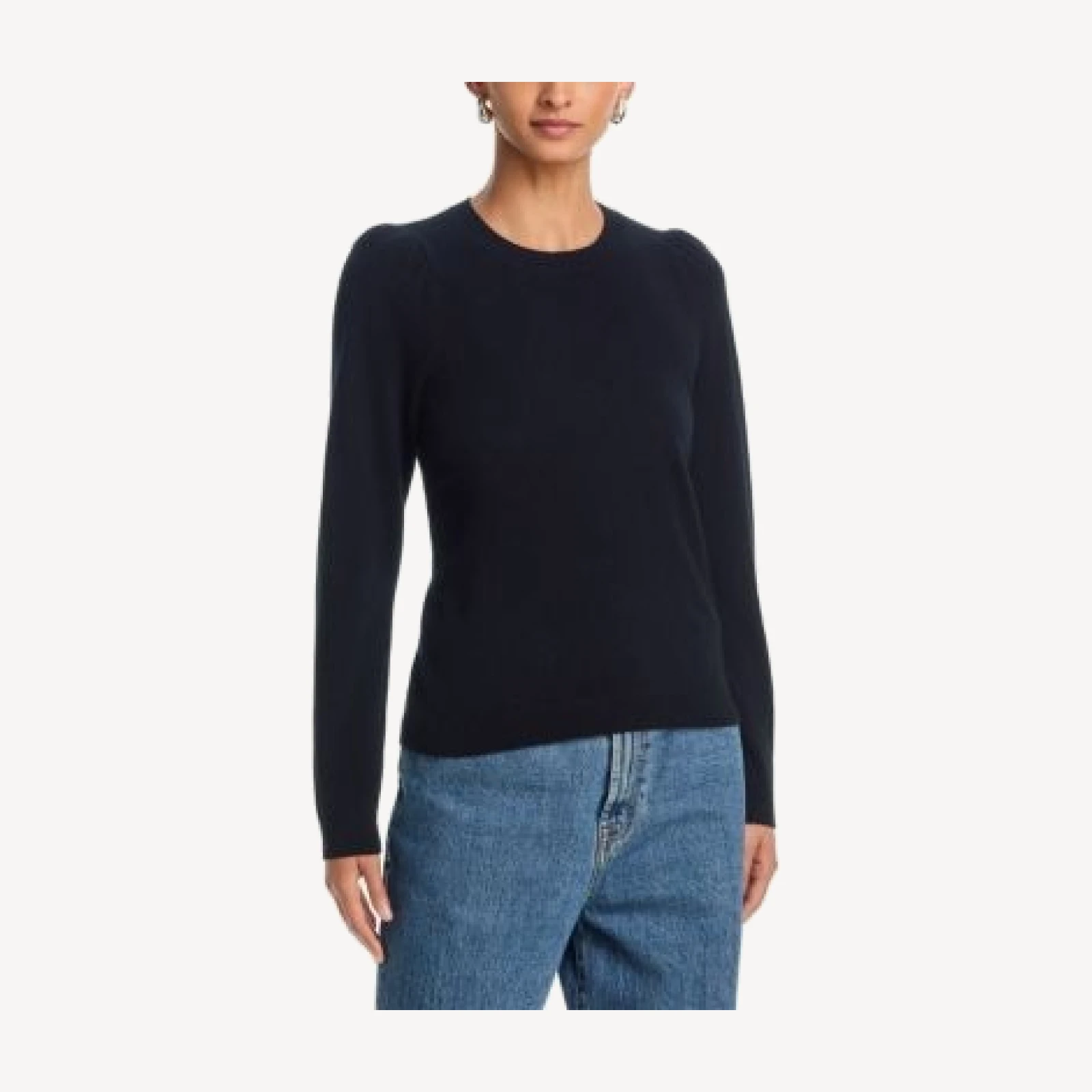 Aqua Ruched Puffed Shoulder Sweater - Exclusive