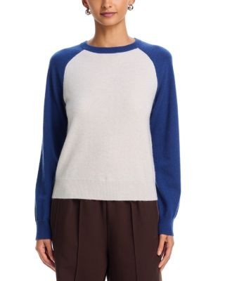 Aqua 100% Cashmere Raglan Crewneck Sweater - Exclusive