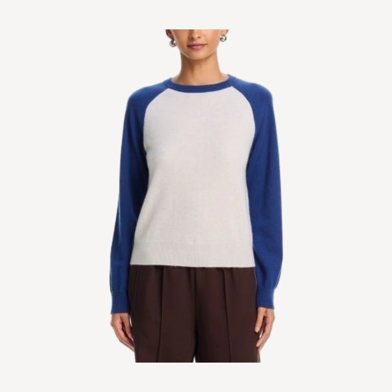 Aqua 100% Cashmere Raglan Crewneck Sweater - Exclusive