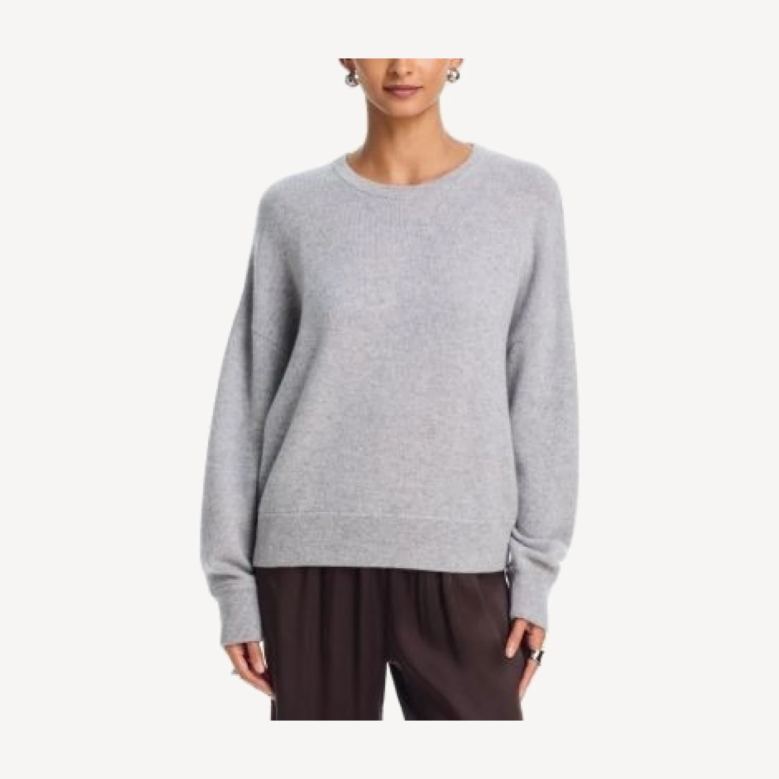 Aqua Drop Shoulder Dolman Crewneck Cashmere Sweater - Exclusive
