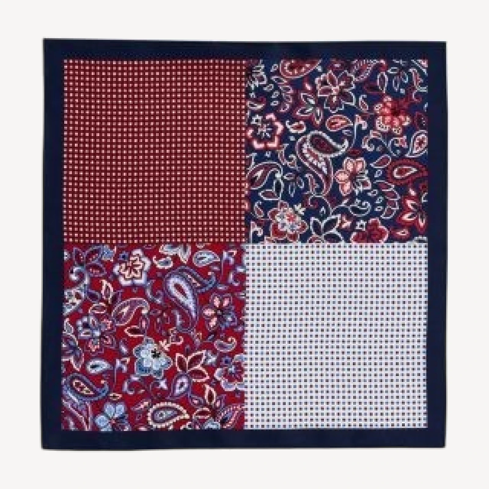 Paisley Quadrant Silk Pocket Square - Exclusive