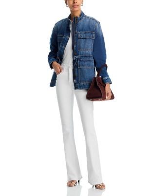 Veronica Beard Beverly Skinny Flare Extended Jeans in White