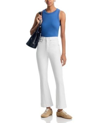 Veronica Beard Carson High Rise Ankle Flare Jeans in White