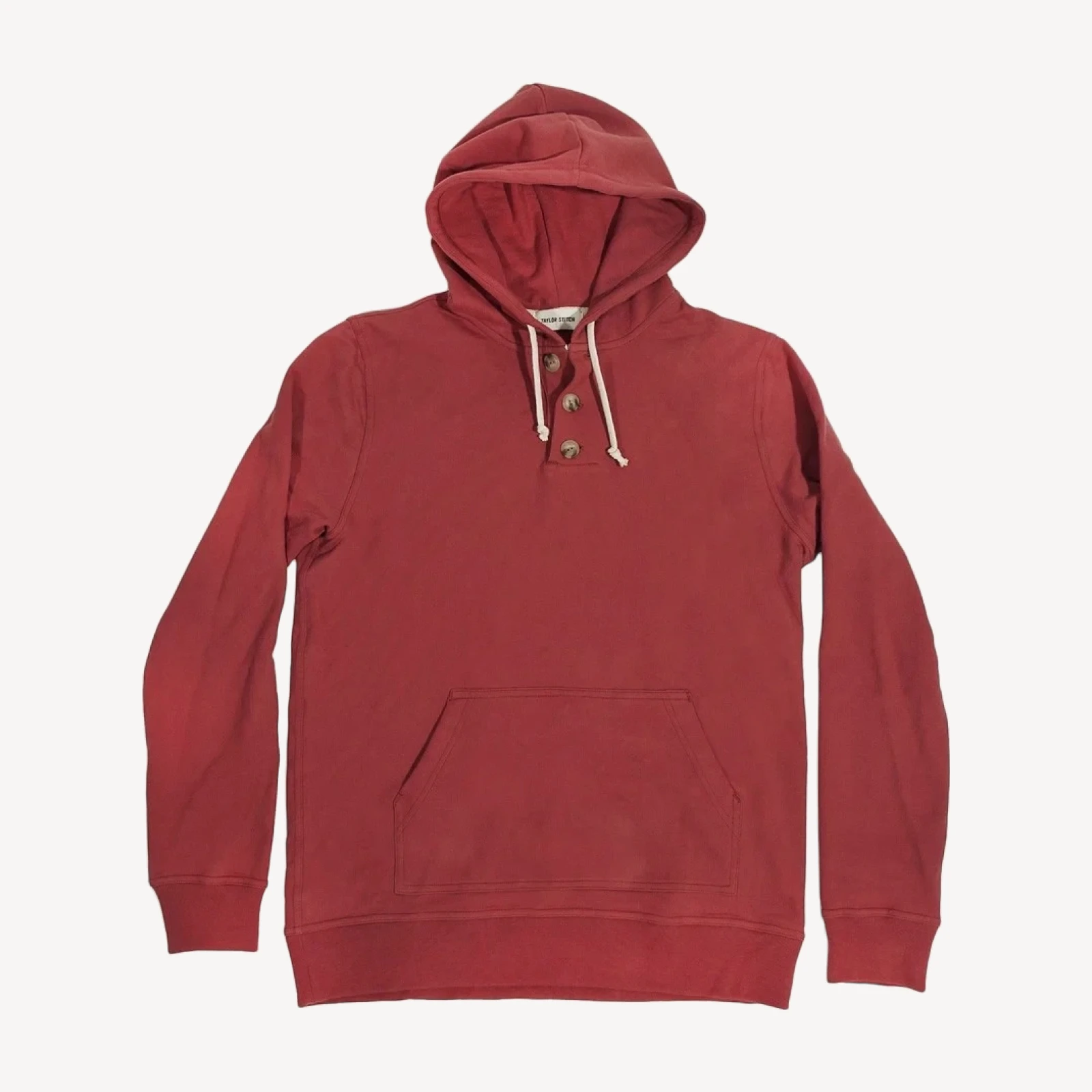 The Dusty Red 3 Button Hooded Sweatshirt