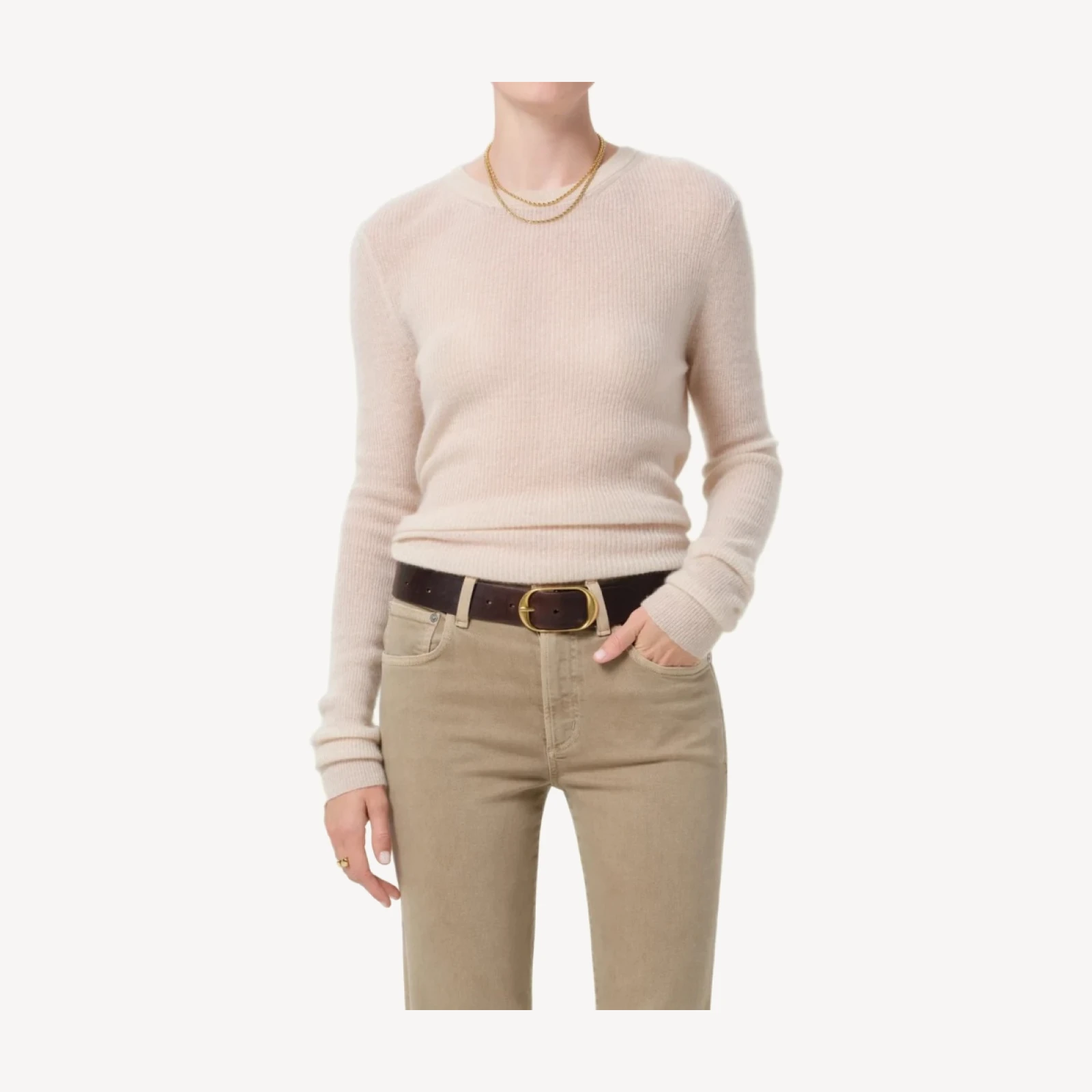 Alessia Crewneck Sweater in Cream