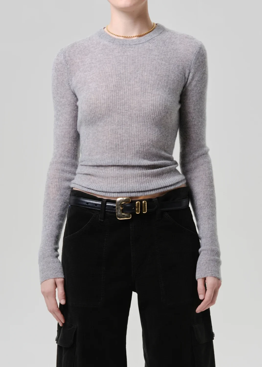 Alessia Crewneck Sweater in Dark Heather Grey