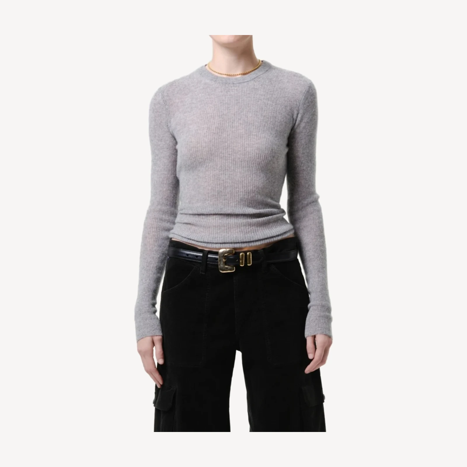 Alessia Crewneck Sweater in Dark Heather Grey